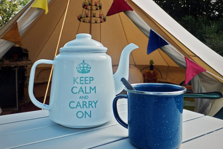 Keep Calm and Carry on Tent Kettle and mug